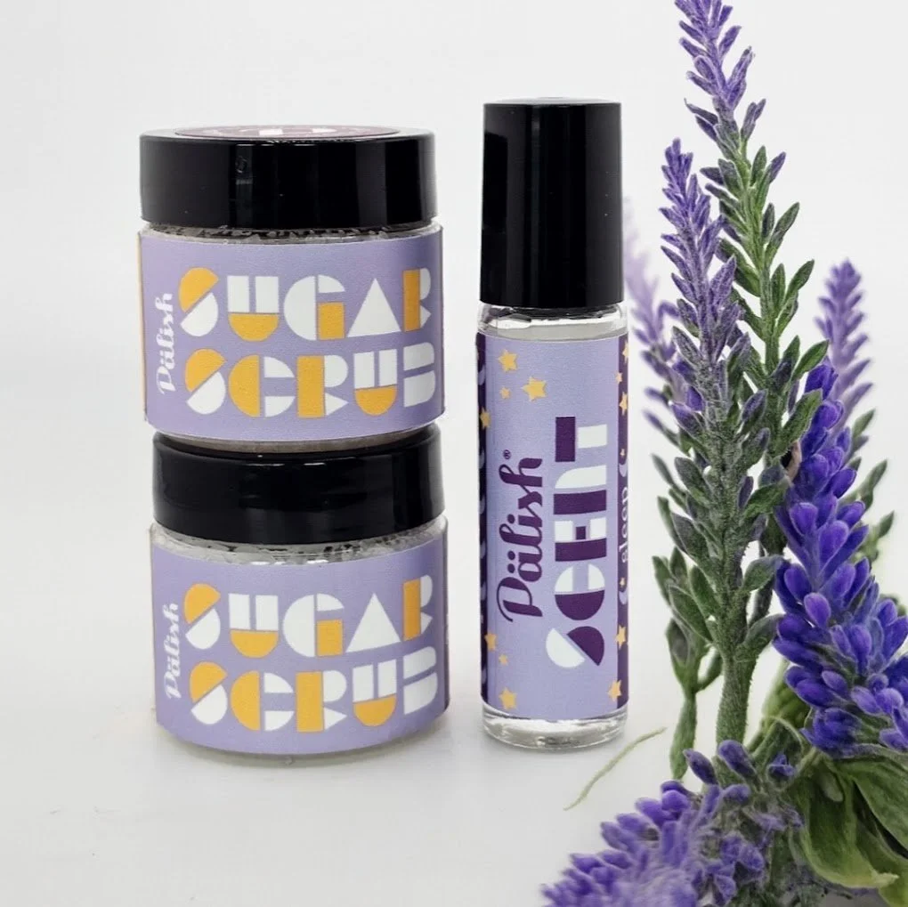 Relax & Restore Lavender Mini Set – Natural Sleep Roll-On & Sugar Scrubs