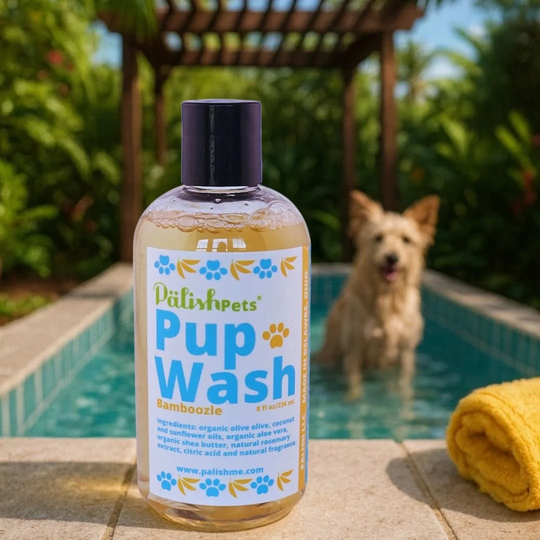 Pup wash in the sunshine on vacation where your pup can get clean and feel like he just went to the spa using clean ingredients by palish in columbus ohio.jpg