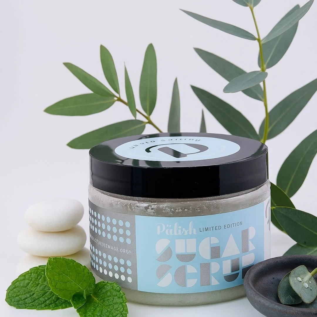 stress relief sugar scrub with peppermint and eucalyptus by palish in ohio is a great way to open your senses for aromatherapy.jpg