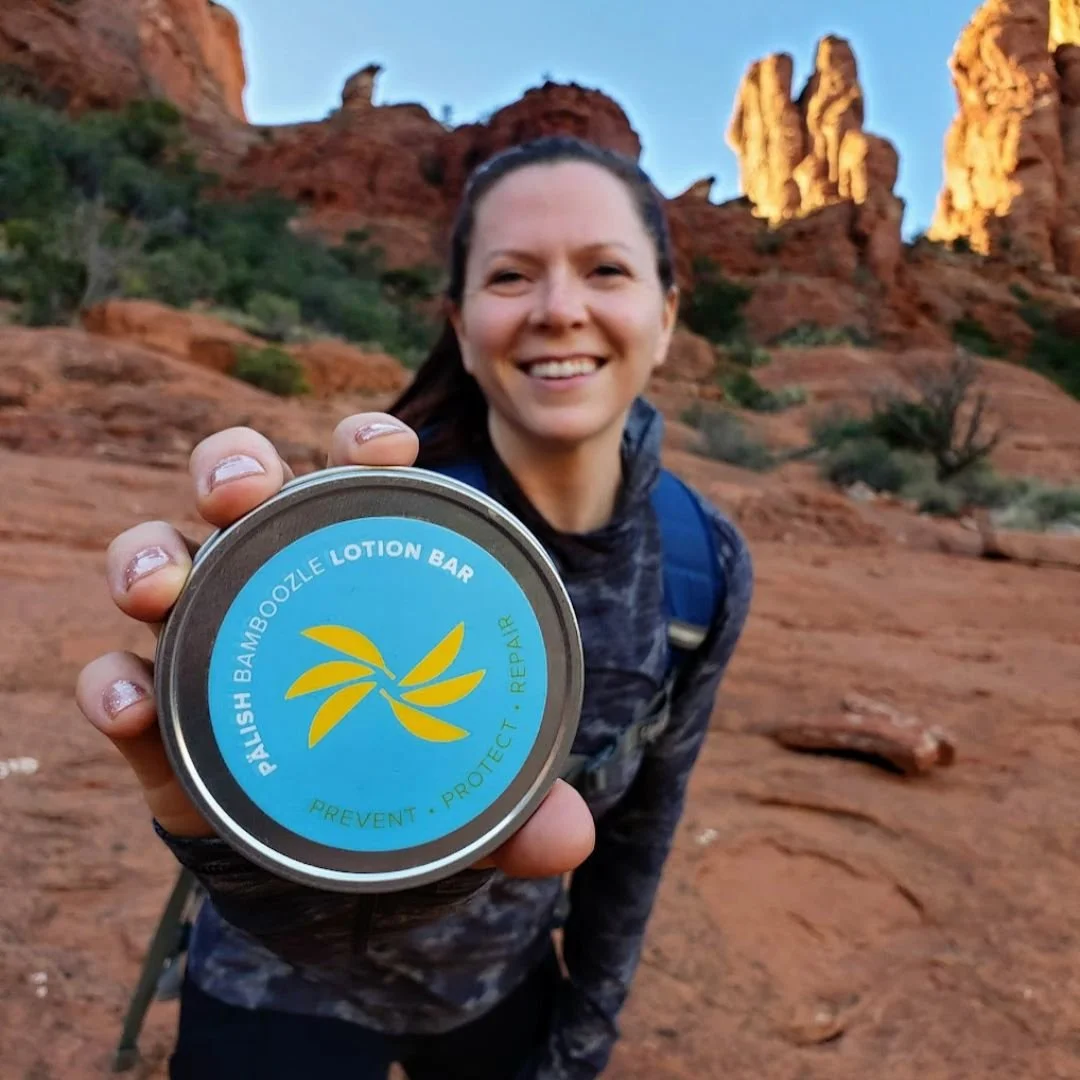 lotion bar by palish natural skincare with a girl holding the lotion bar in sedona arizona.jpg