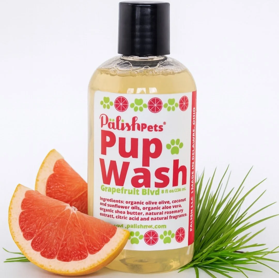 Grapefruit pet shampoo by palish natural skincare in columbus ohio is a clean dog wash made with organic and vegan ingredients keep your pet clean.jpg