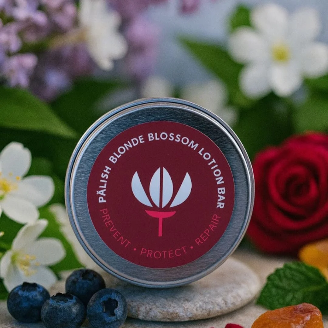 Lotion bar that is fruity and florel made by palish in columbus ohio is a great way to carry a clean beauty product with you whenever you need hydration.jpg