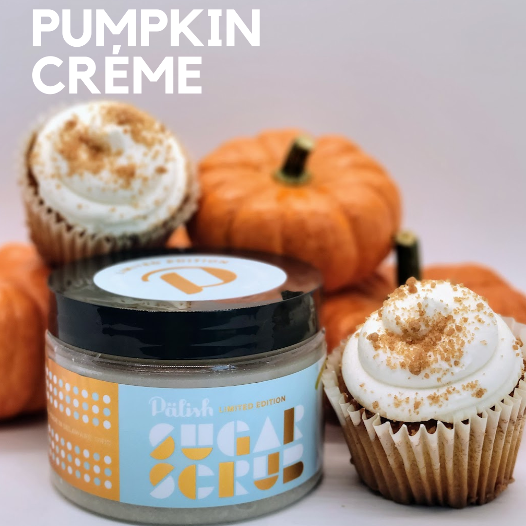 Pumpkin cream sugar scrub made by palish natural skincare in columbus ohio for hydrated skin and an a delicious shower experience.png