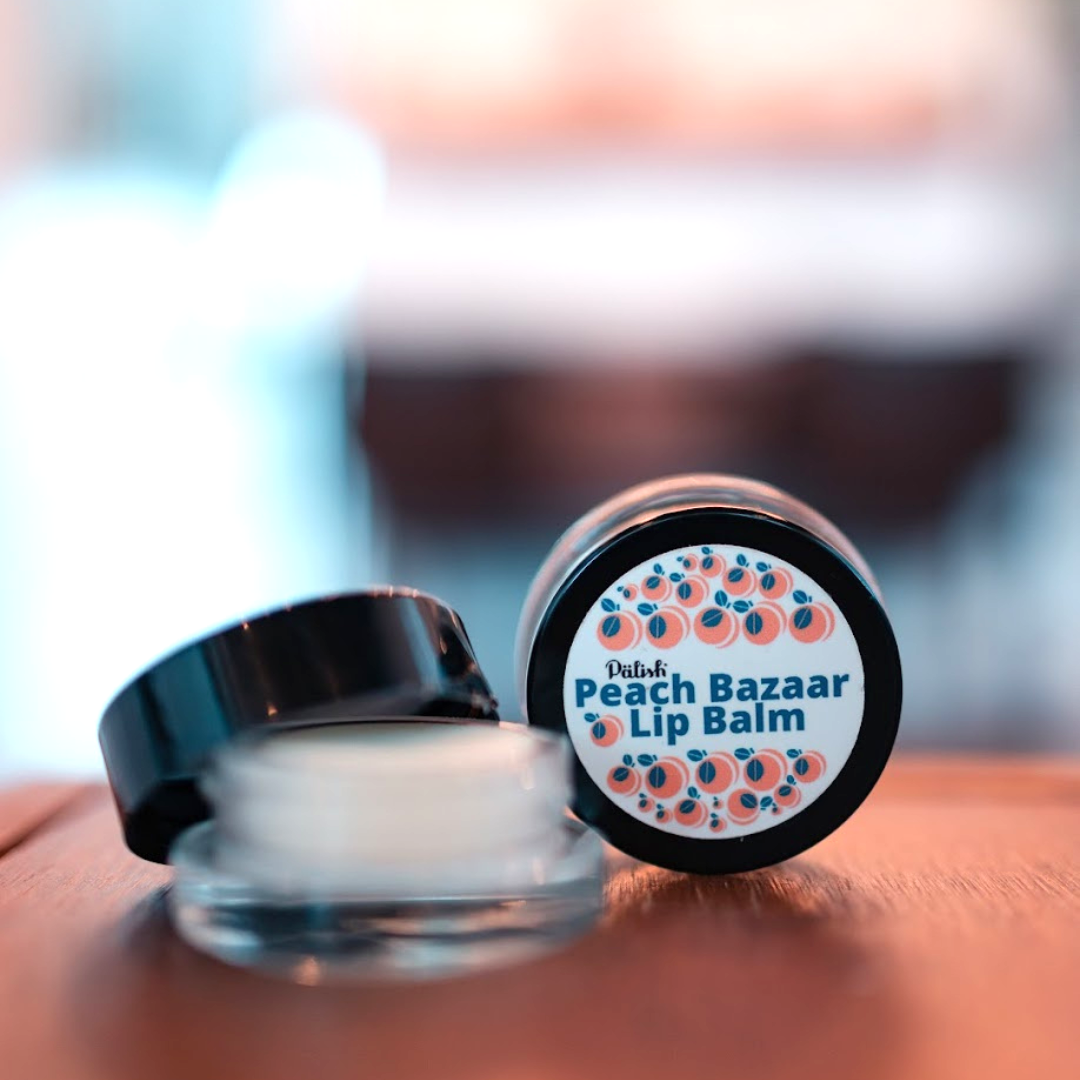 peach lip balm by palish natural skincare is a great way to hydrate your lips with natural peach and cinnamon made in columbus ohio .png