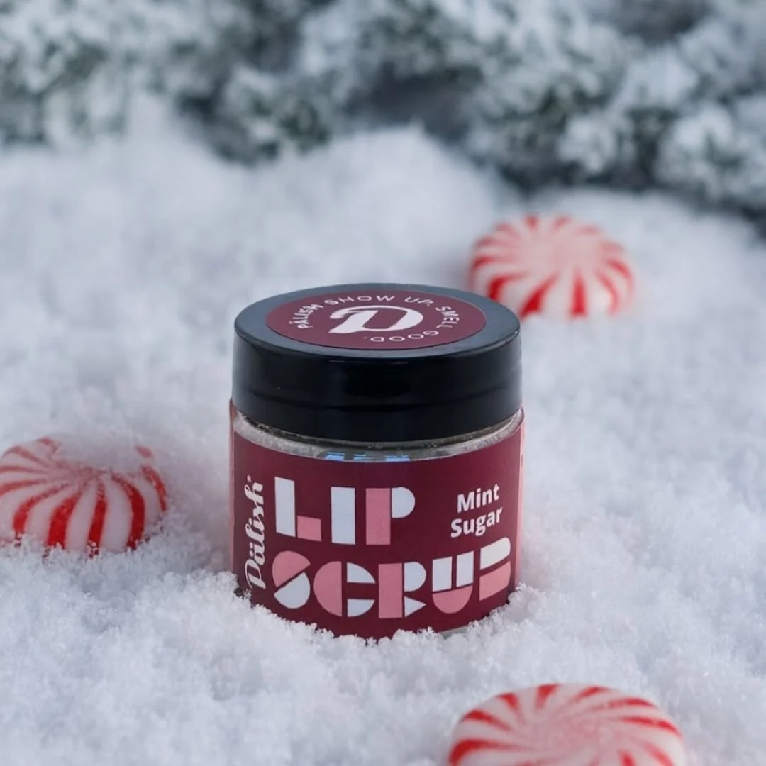 Peppermint lip scrub is cooling and hydrating while it exfoliates by palish natural skincare in columbus ohio reminds us all year long of the holidays.jpg