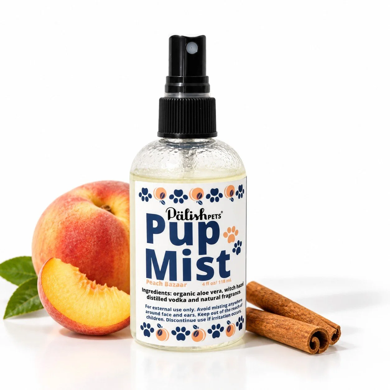 Peach Bazaar Pup Mist | Natural Dog Freshening Spray – Peach & Cinnamon
