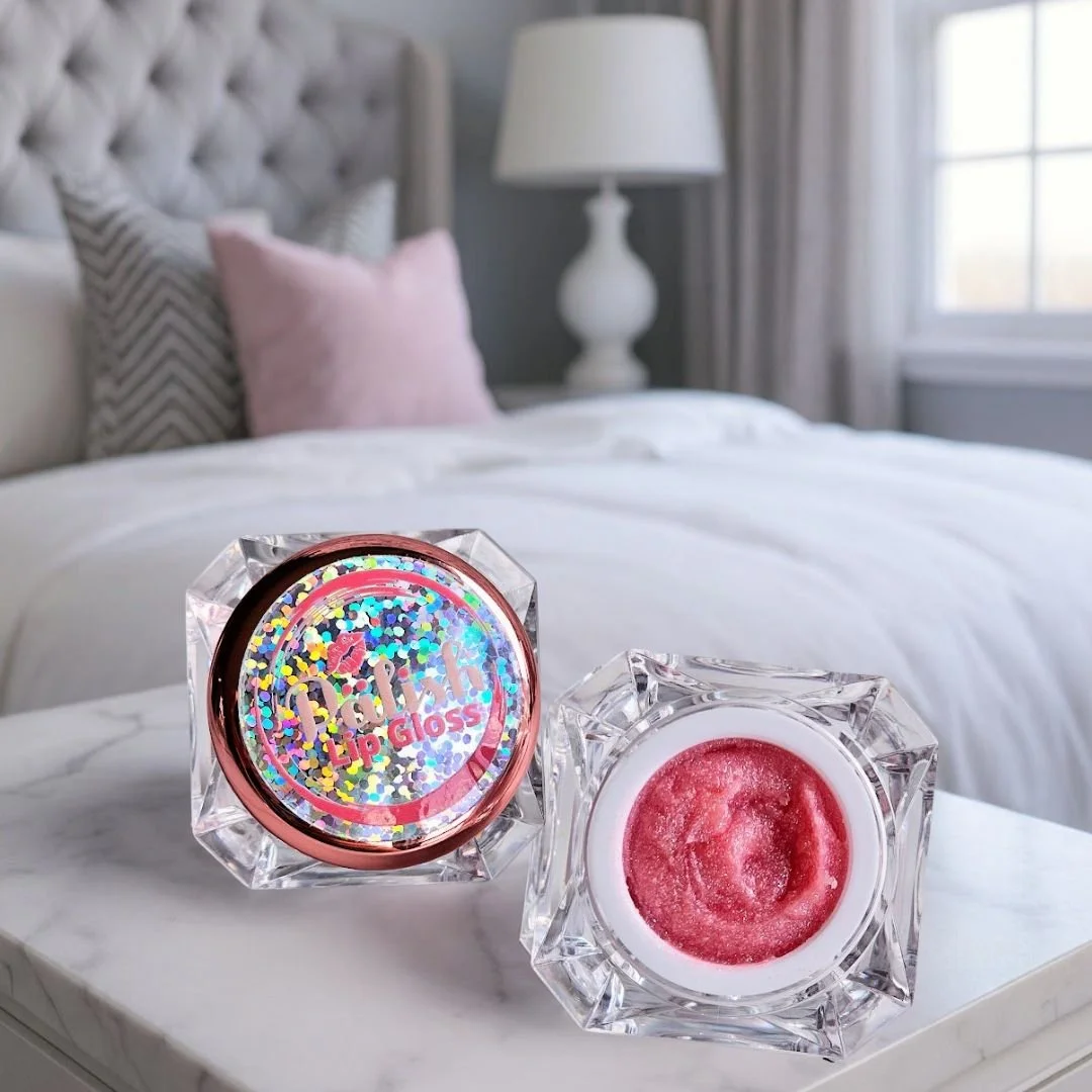 Natural lip gloss made with clean ingredients and glitter the perfect gift for any young skincare enthusiast made in ohio by palish.jpg (Copy)