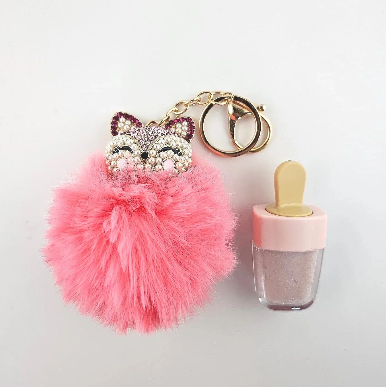 All+natural+lip+gloss+for+girl+with+a+cute+fluffy+cat+keychain+made+by+palish+in+ohio.jpg