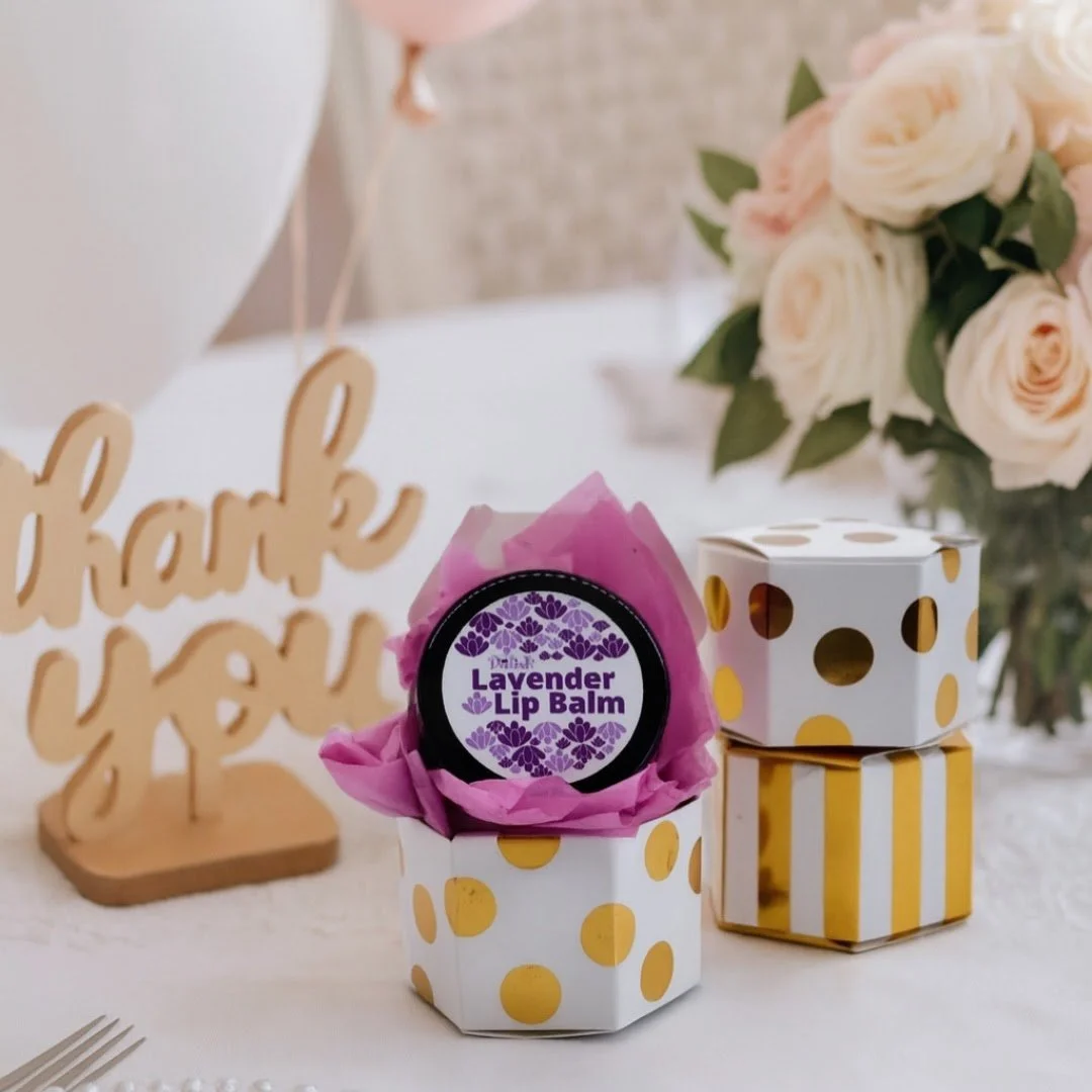 Beauty product party favors by palish natural skincare in columbus ohio makes it easy to gift natural skincare with these adorable lip balm gift boxes for bridal showers and parties.jpg