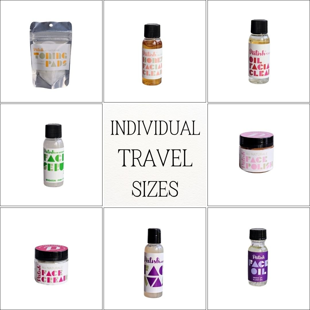 Individual travel sizes so you can customize your travel kit by palish natural skincare in ohio .jpg