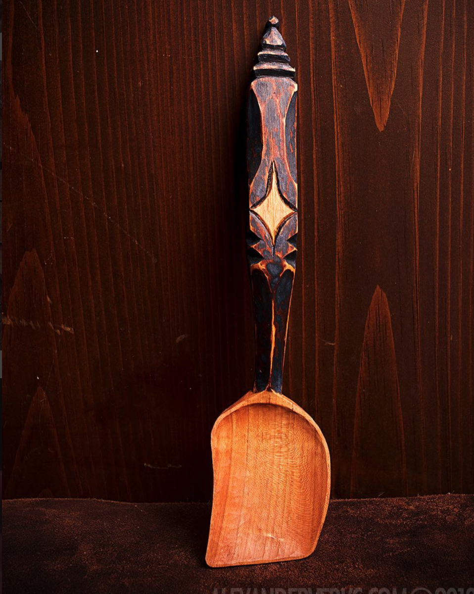 This spoon I carved four or five years ago. I still have it and use it a lot.