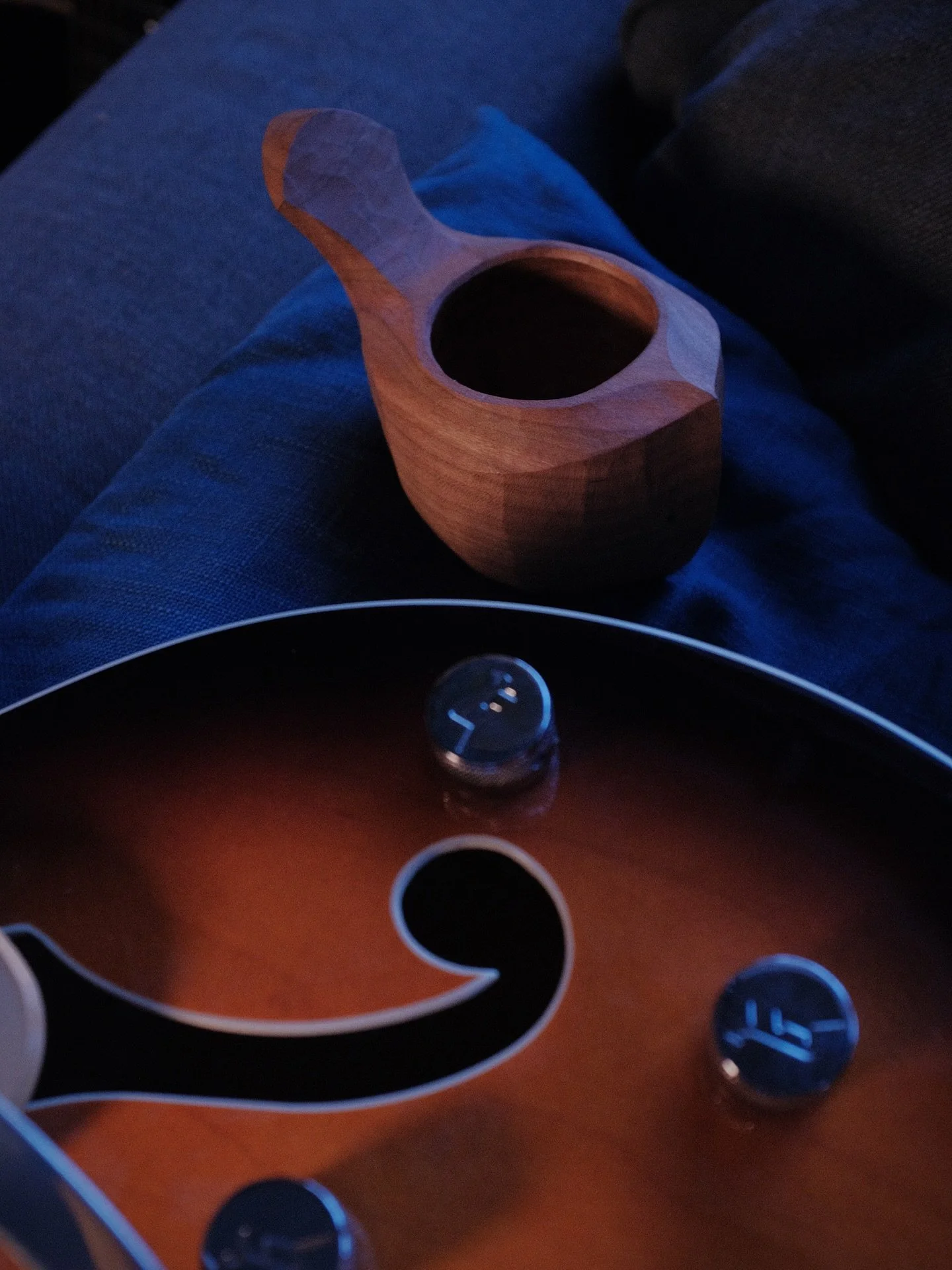 Winter light is my favorite. Especially during the blue hour as day fades into night.

I&rsquo;m photographing the latest kuksas in the collection. They are available on my site. Black cherry, very deep and interesting grains. I love photographing my