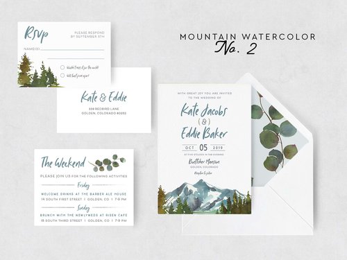 Swiss Alps Wedding Invitation — Paper Girl Creative - Denver