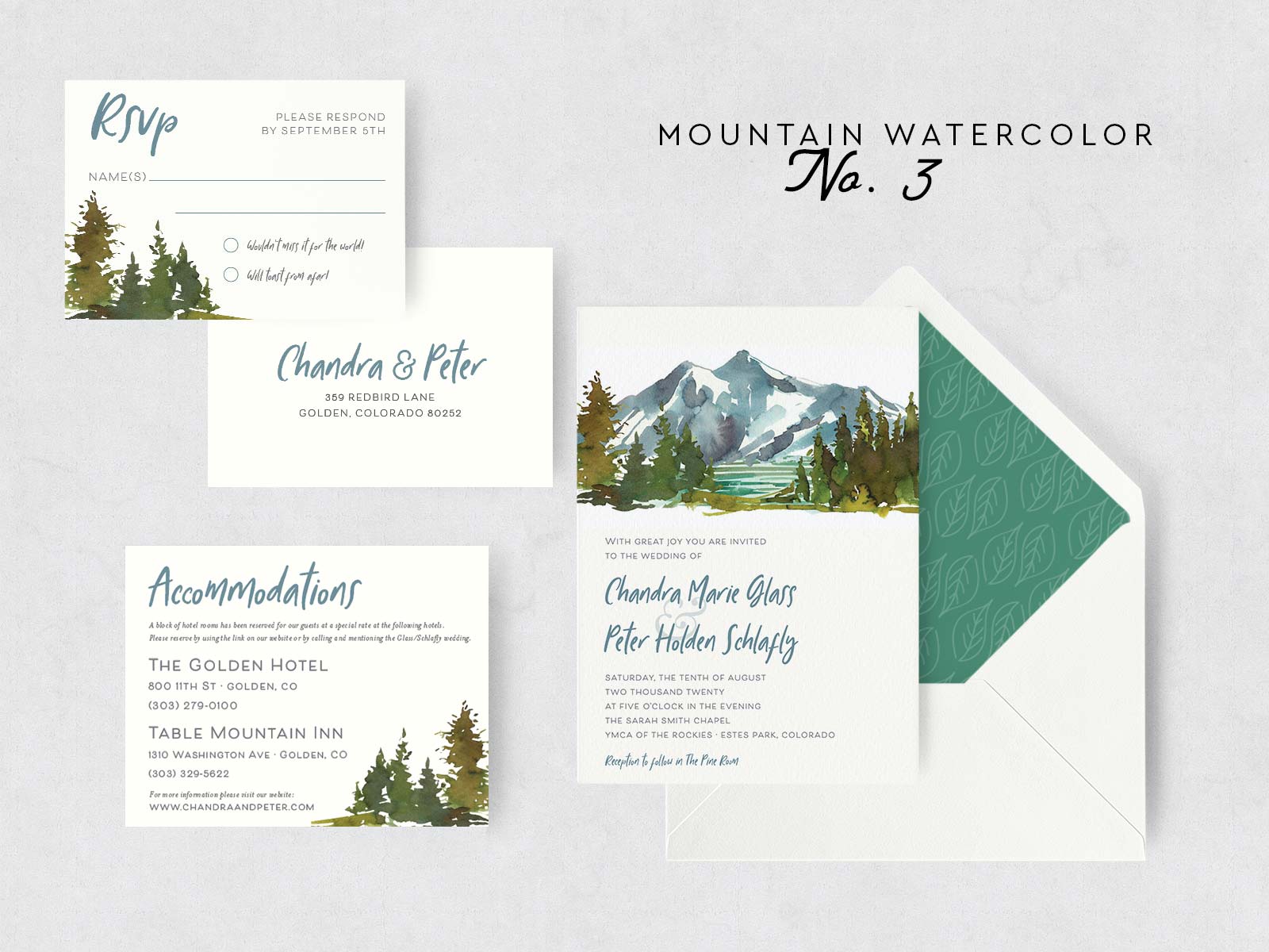 Swiss Alps Wedding Invitation — Paper Girl Creative - Denver
