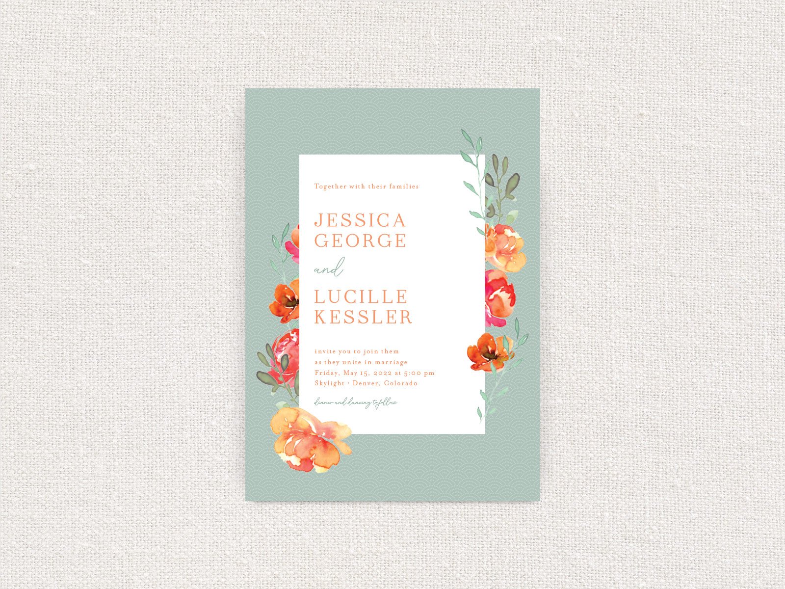 Bright Floral Wedding Invitation