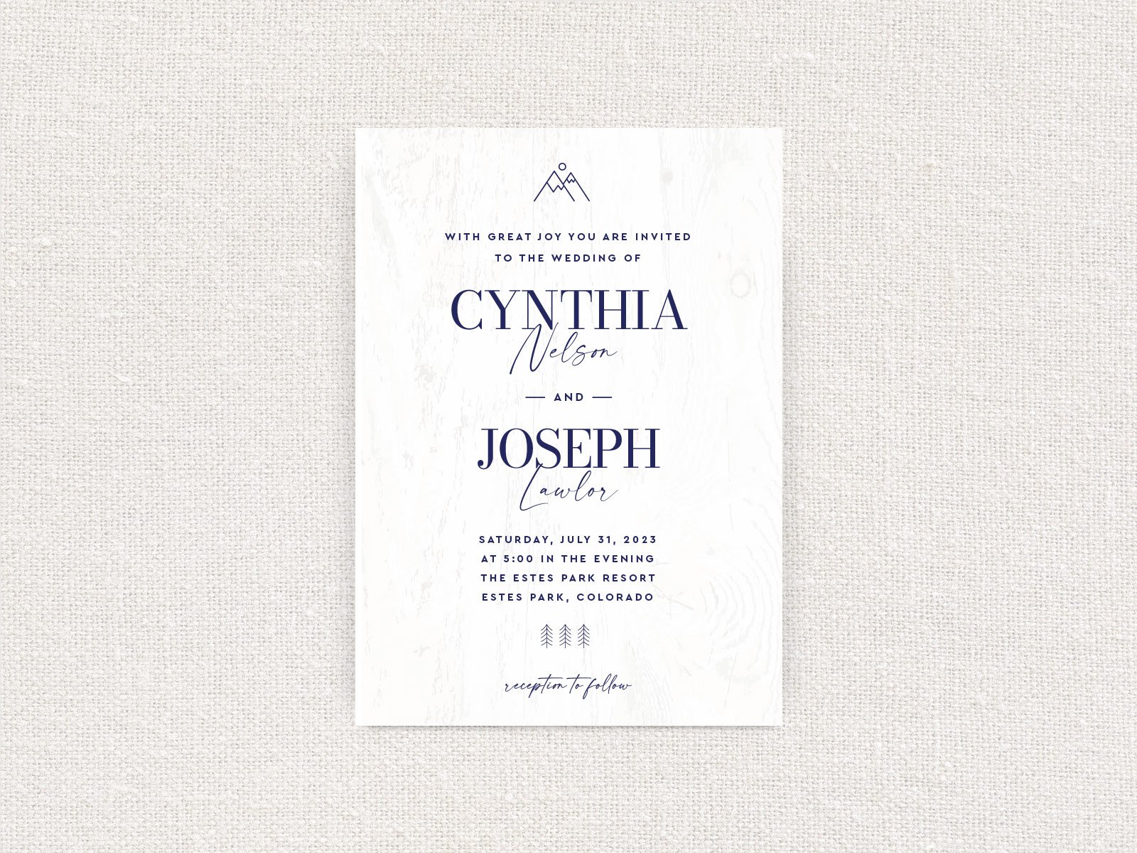 Woodgrain Wedding Invitation