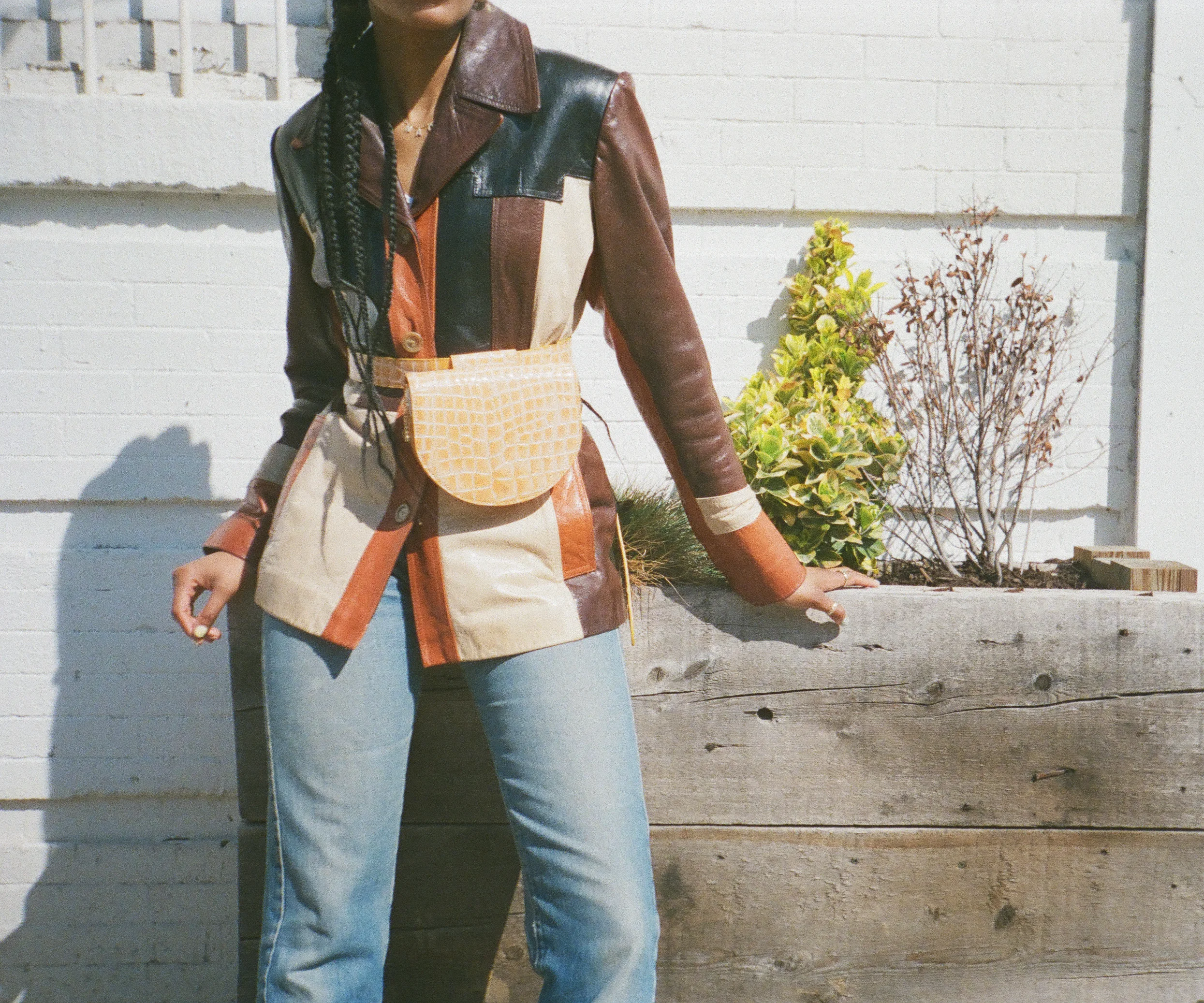 Palmetto Mini Belt Bag in Peach Patent Croc