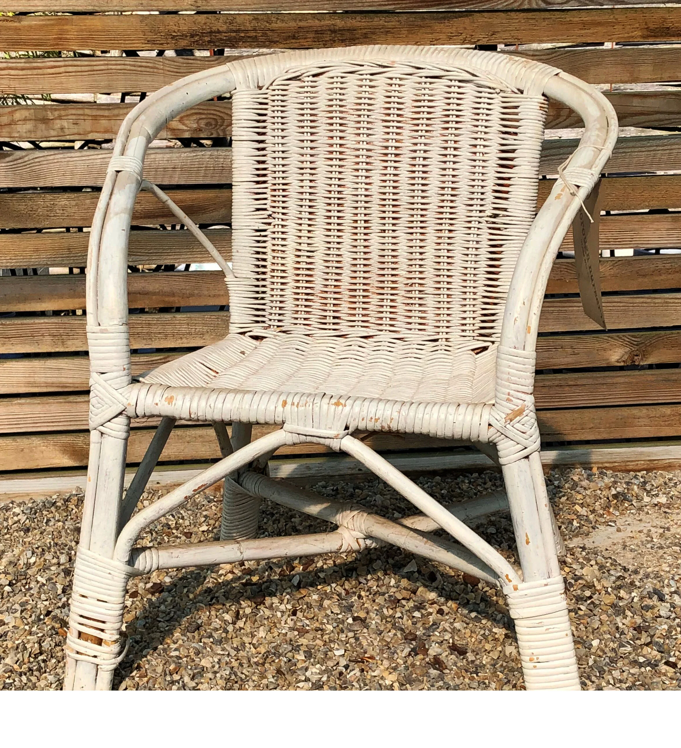 Vintage Childs White Wicker Chair