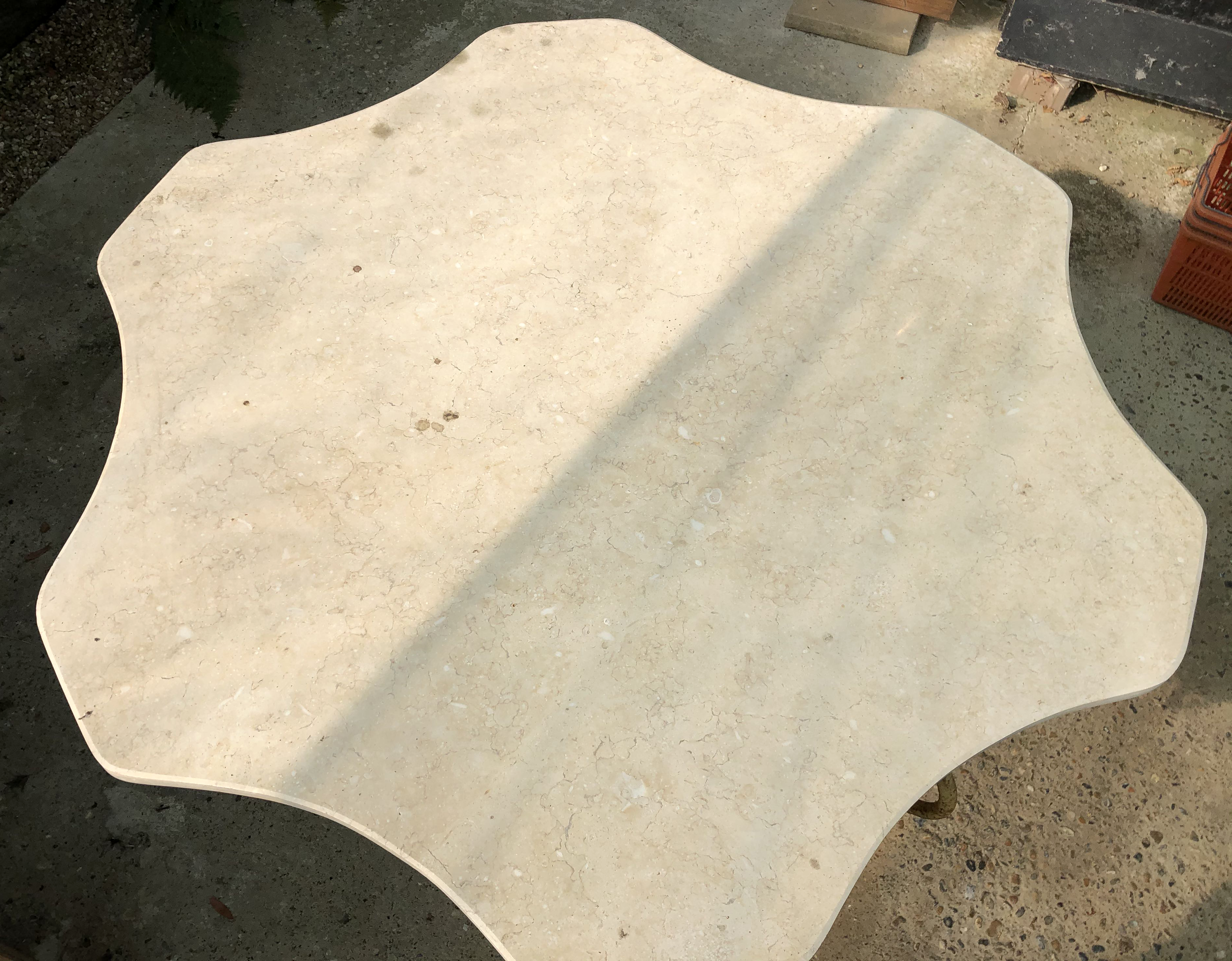 Vintage 1960s Metal & Marble Table (Image 3)