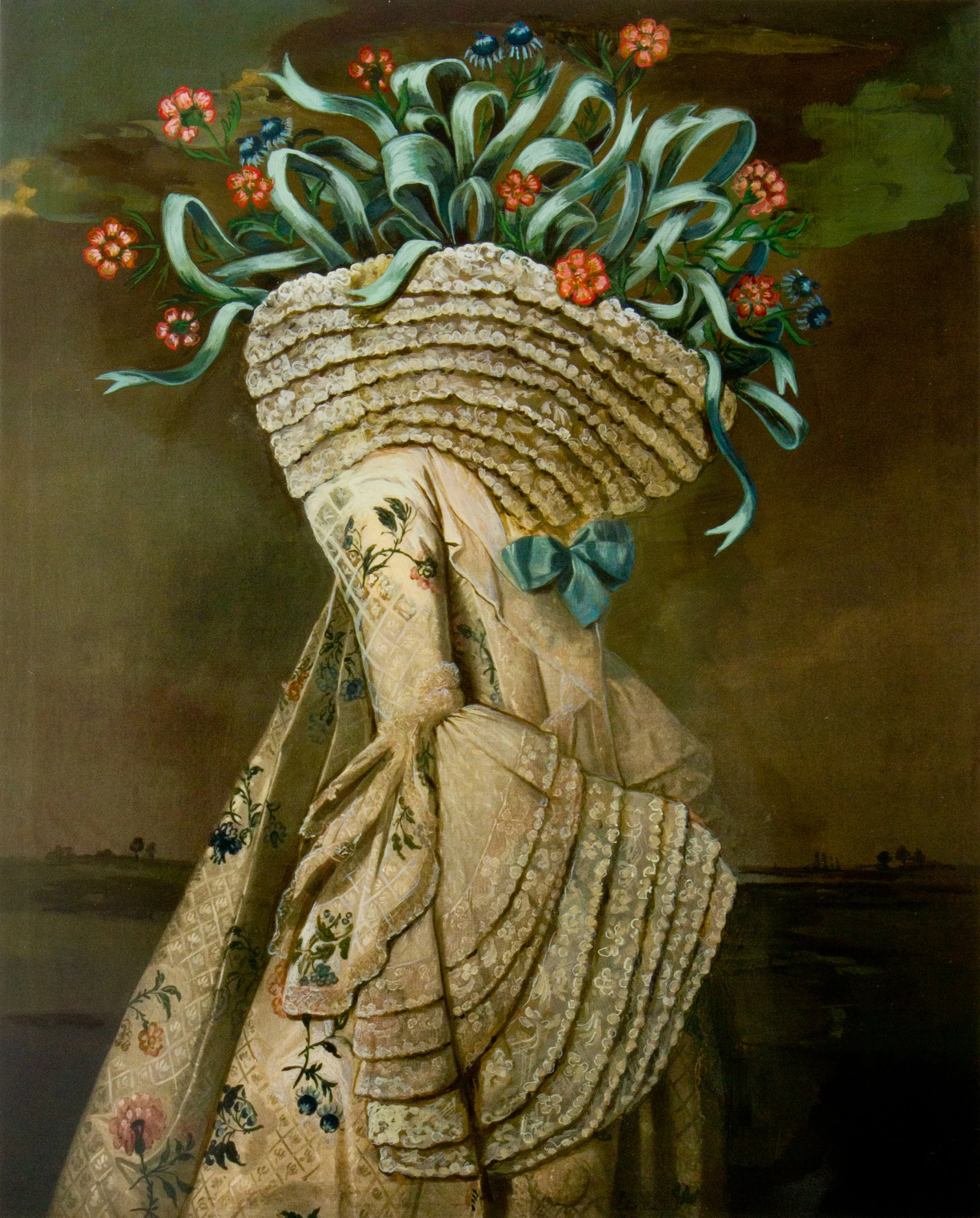 A Ricicule Of Ribbons, Oil on Book Page, 2017