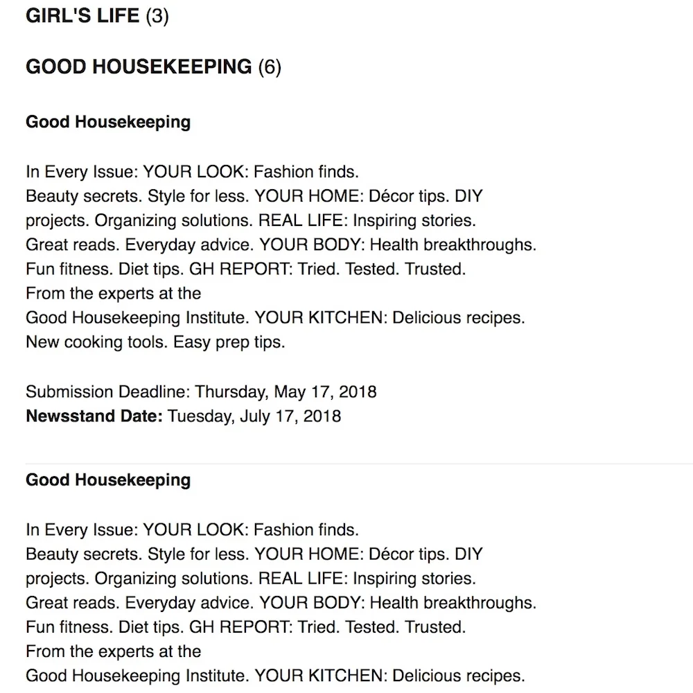 2018 Editorial Calendars Available in Tin Shingle's Database — Tin Shingle