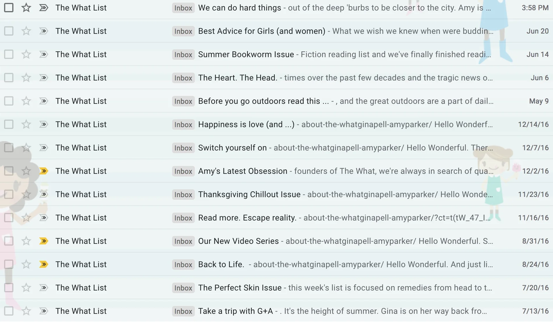 Proof of The WHAT from inside my inbox…Get a feel for their content.