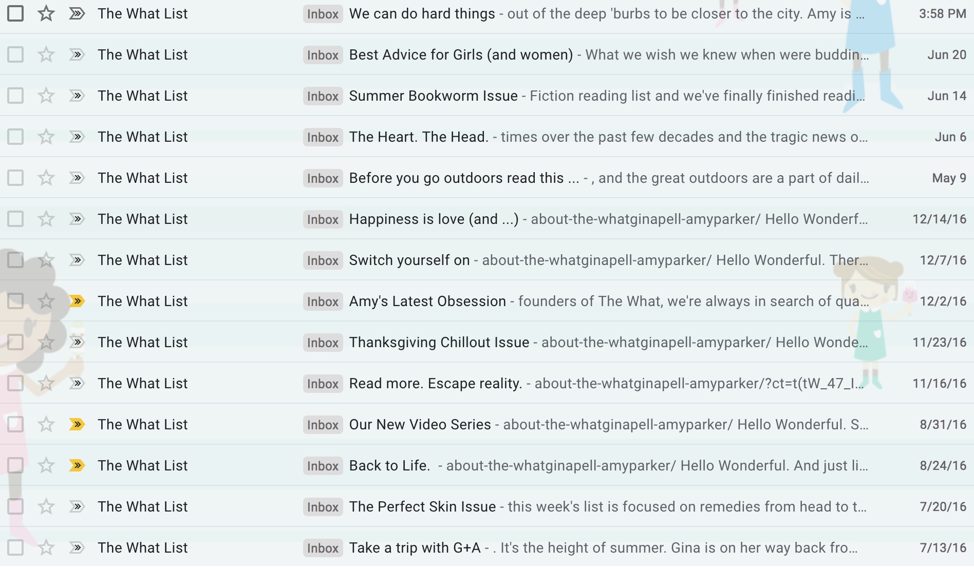 Proof of The WHAT from inside my inbox…Get a feel for their content.