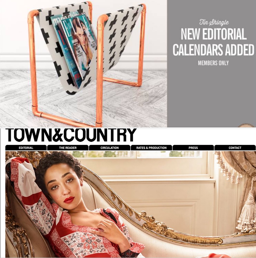 2019 Town & Country Editorial Calendar Added To Tin Shingle's Member