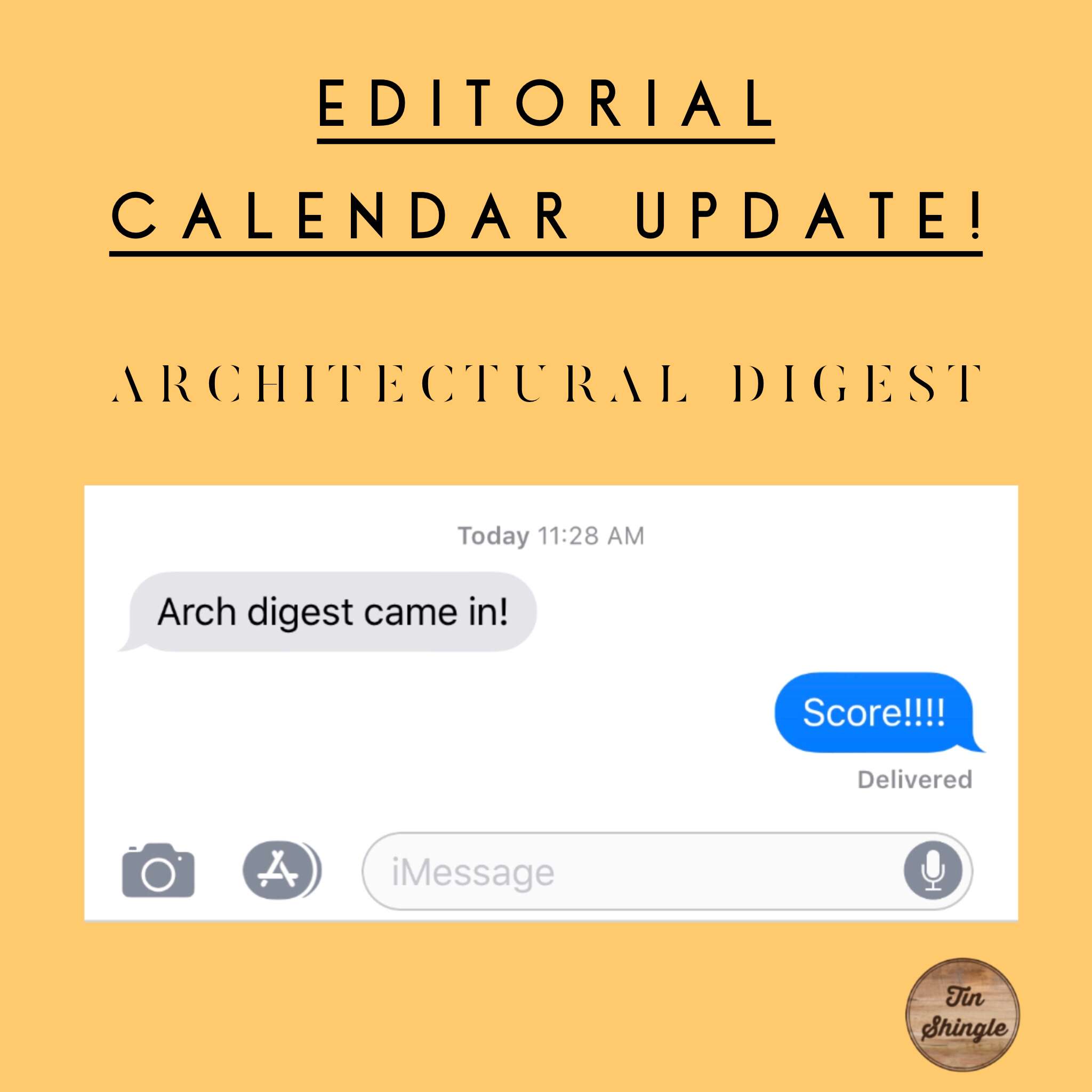 2019 Editorial Calendar for Architectural Digest On Its Way Too You! — Tin  Shingle