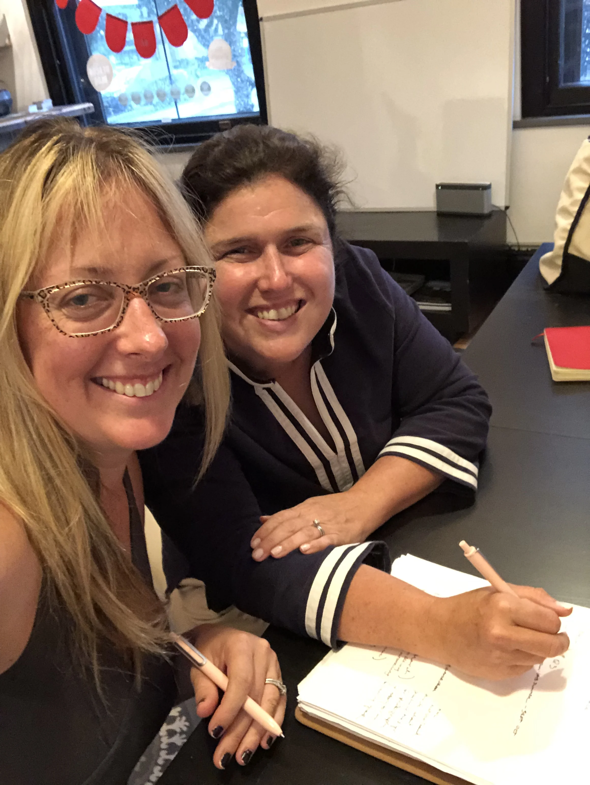 Former Traditional Home publisher Beth McDonough prepares for today’s TuneUp with Tin Shingle’s owner, Katie. Photo Credit: Katie Hellmuth Martin