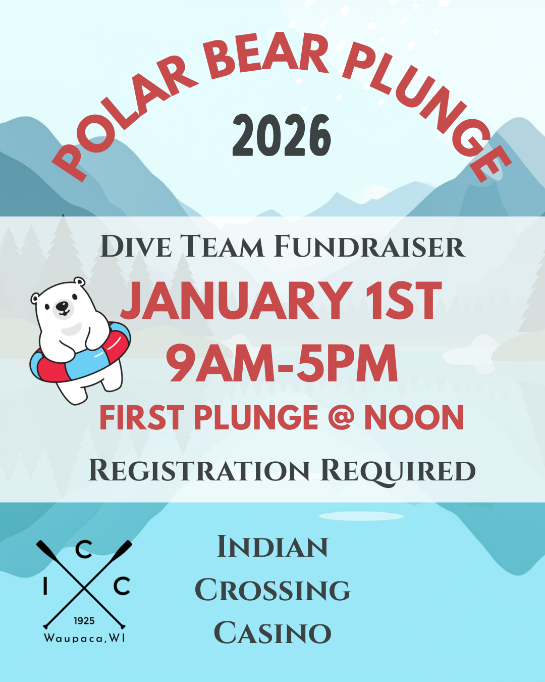 Polar Plunge - Dive Team Fundraiser, Plunge at Noon