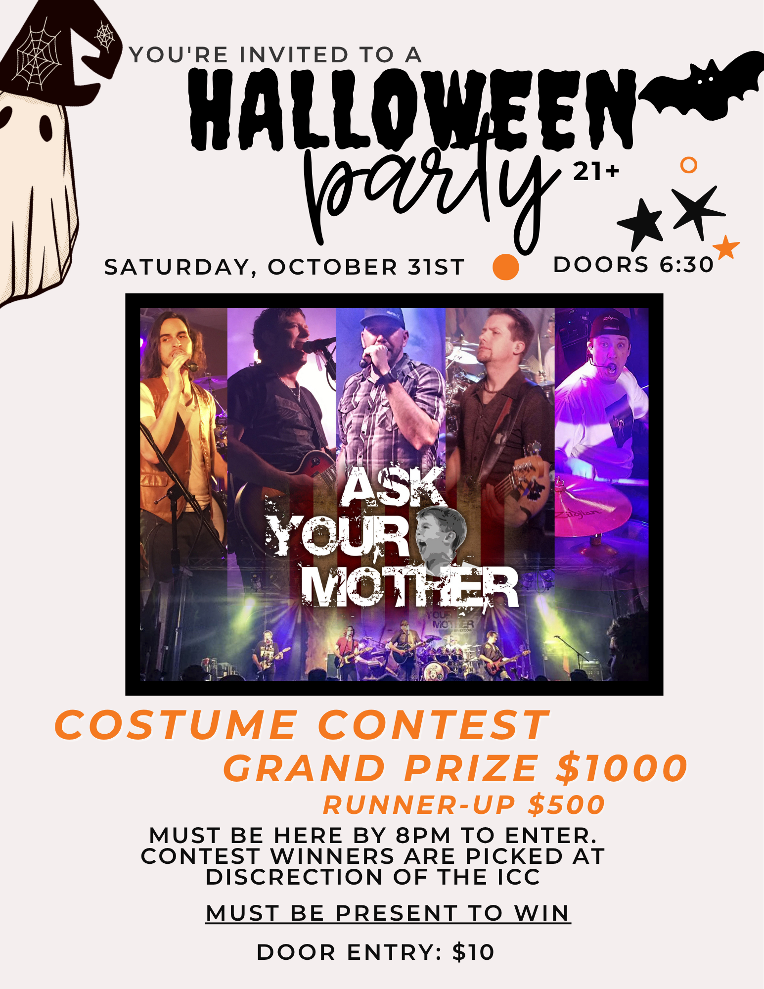 Halloween Party and Costume Contest, Doors 6:30pm