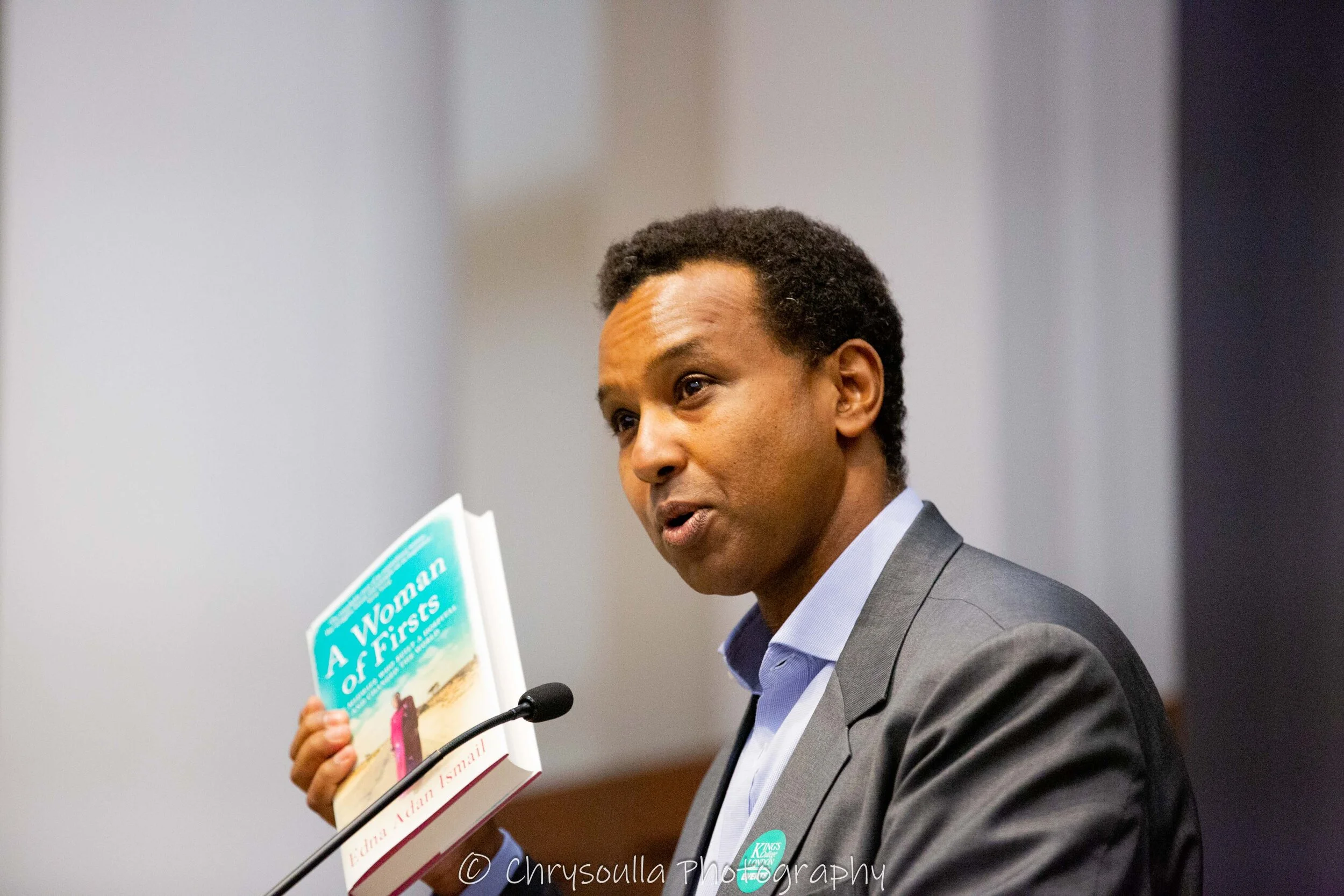 Rageh Omaar speaking at a Woman of Firsts Book Launch,