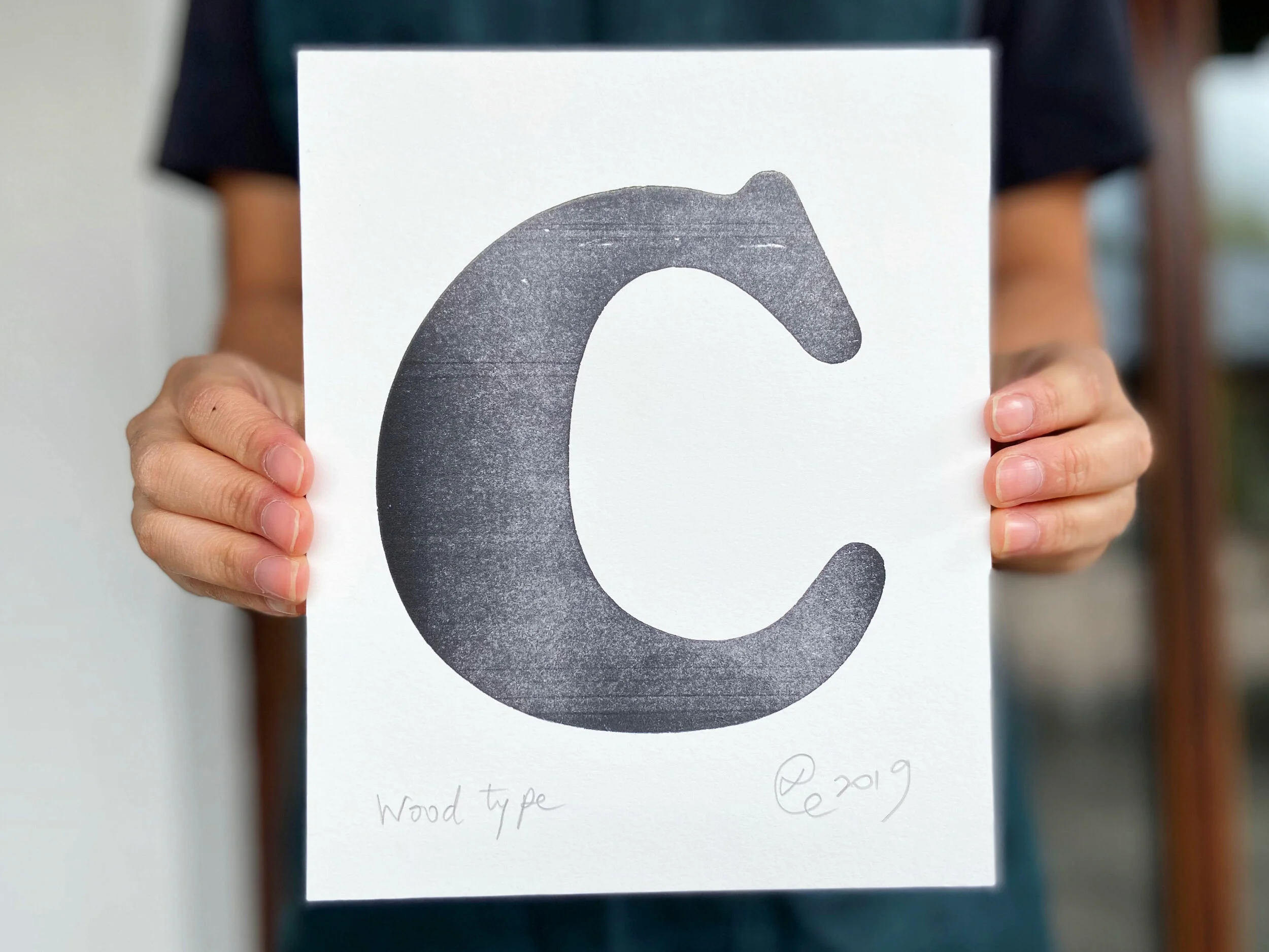 C - small wood type print