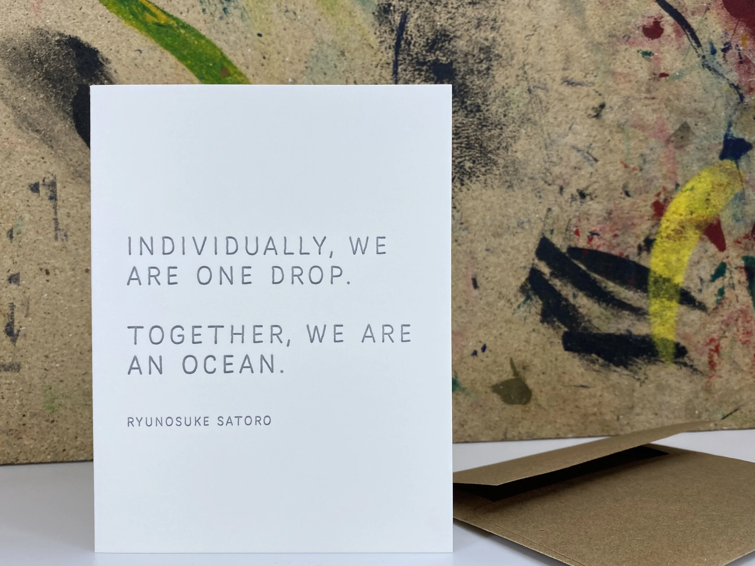 Individually we are one drop - Letterpress