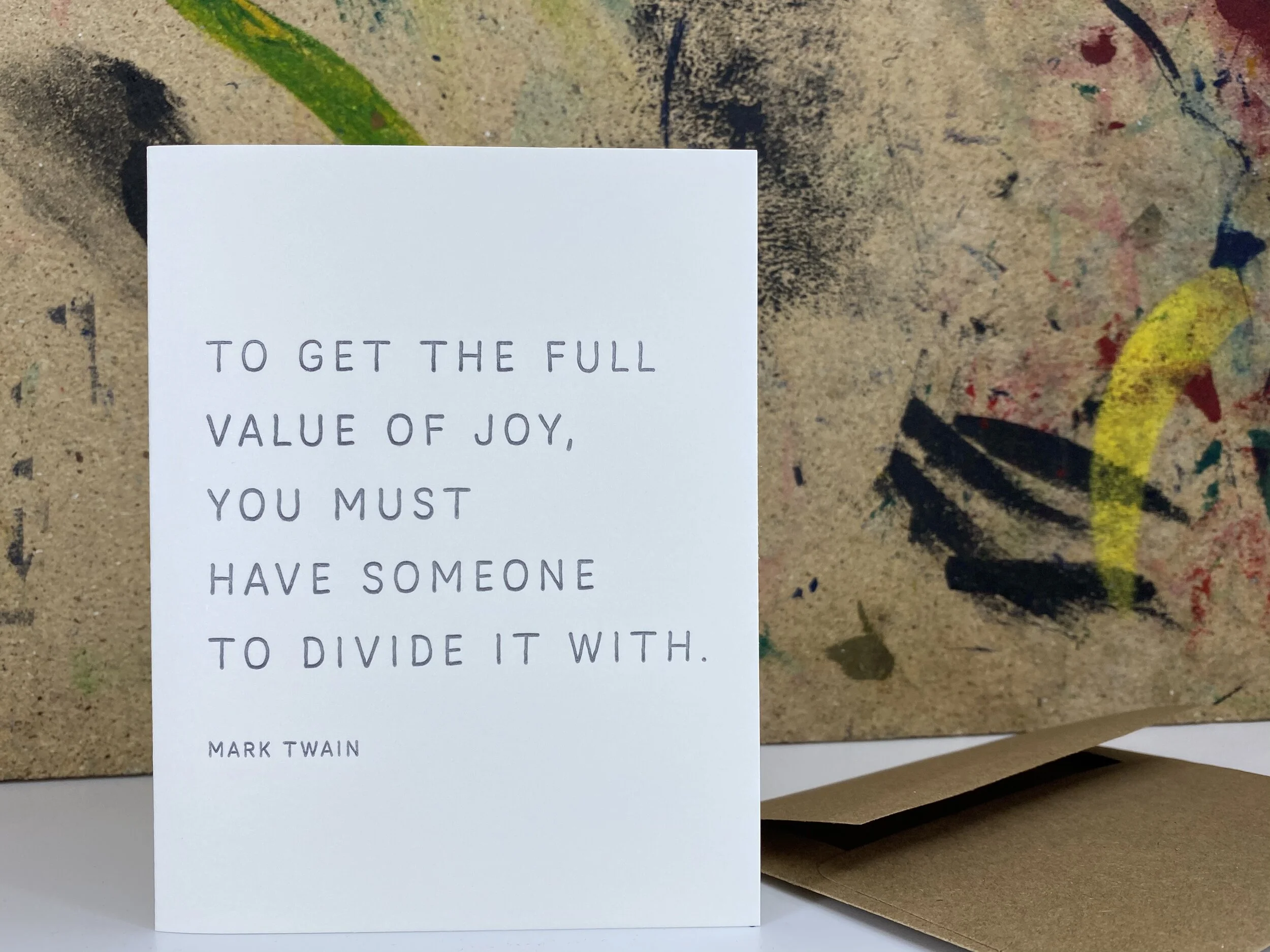 The full value of joy - Letterpress