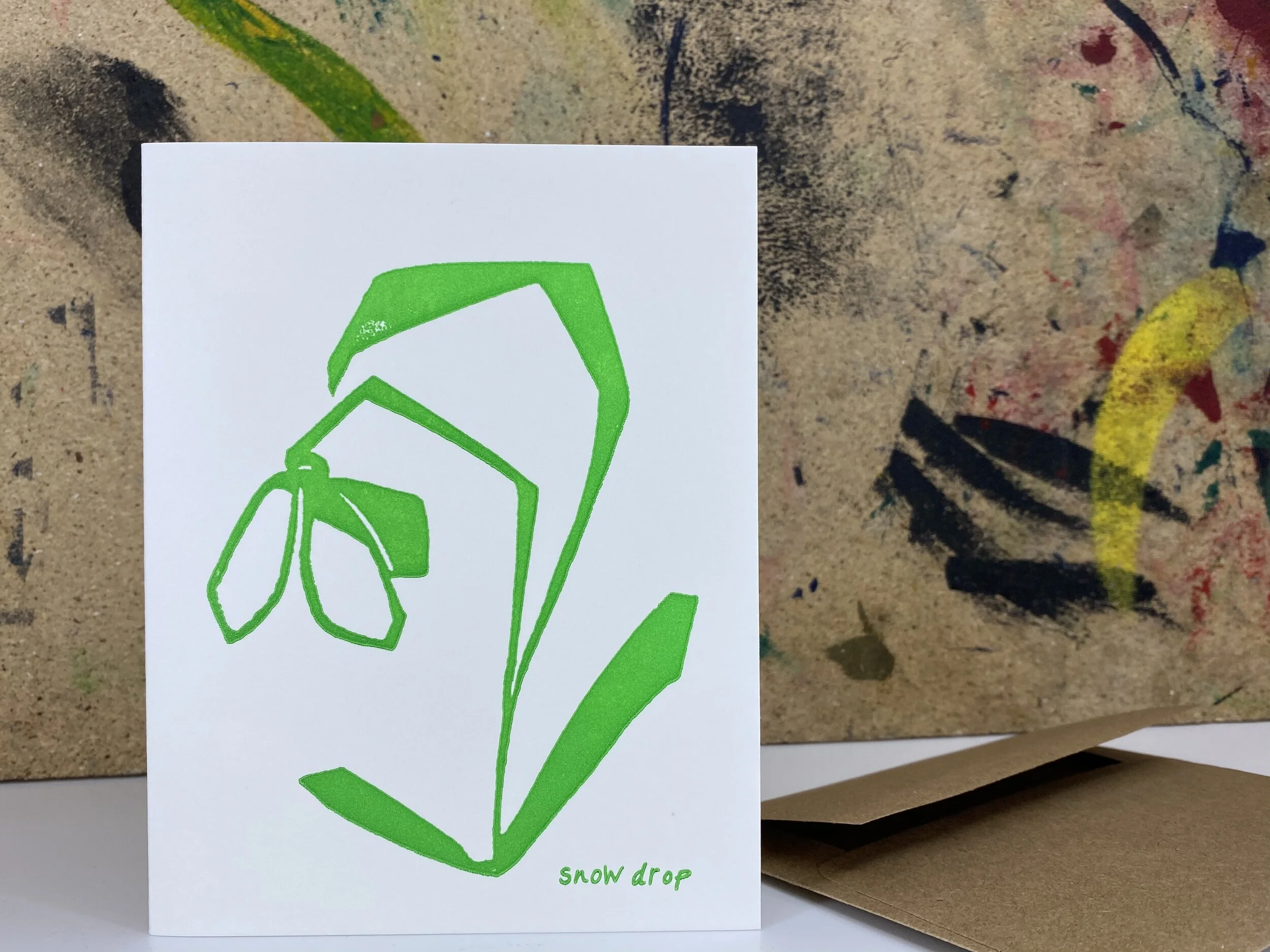 Snowdrop - Linoprint / Letterpress