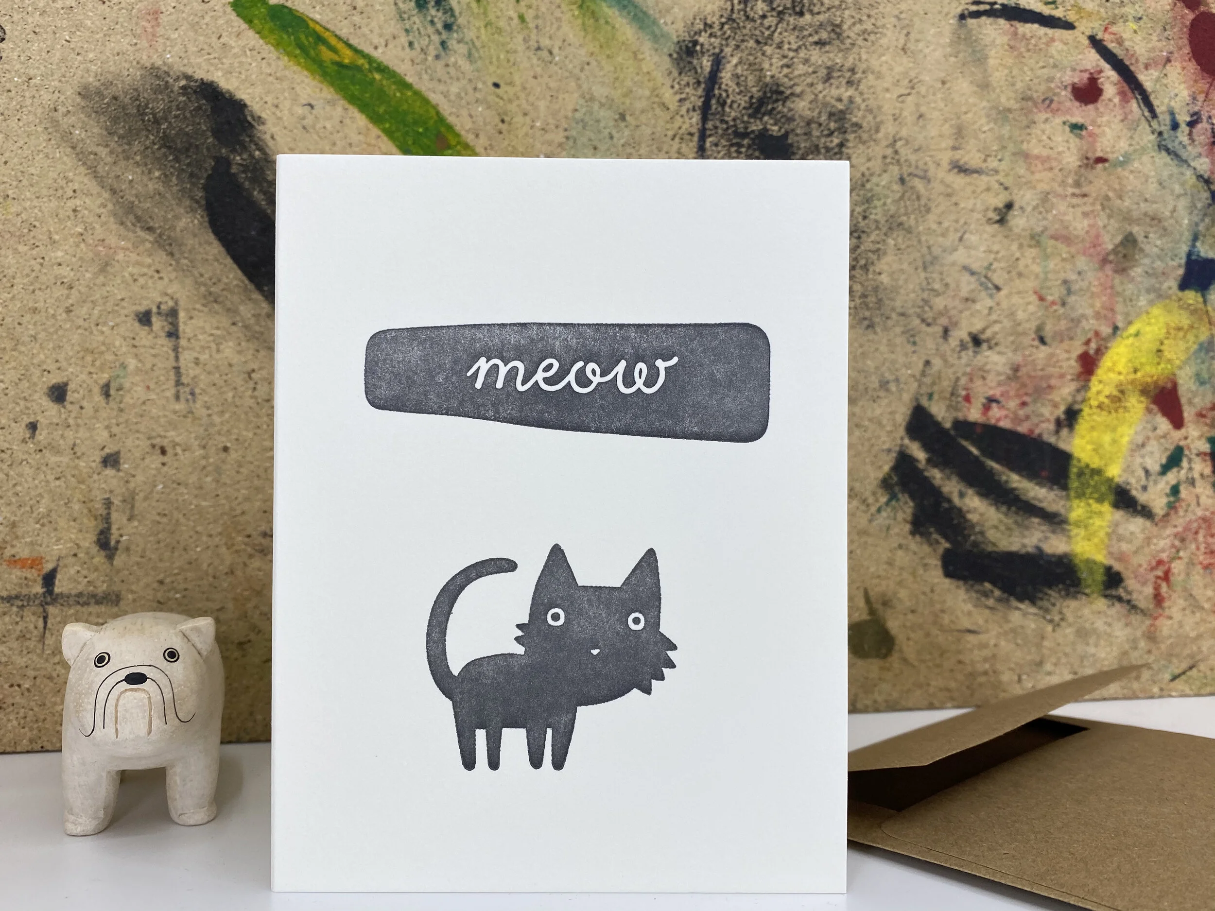 Meow - Linoprint / Letterpress