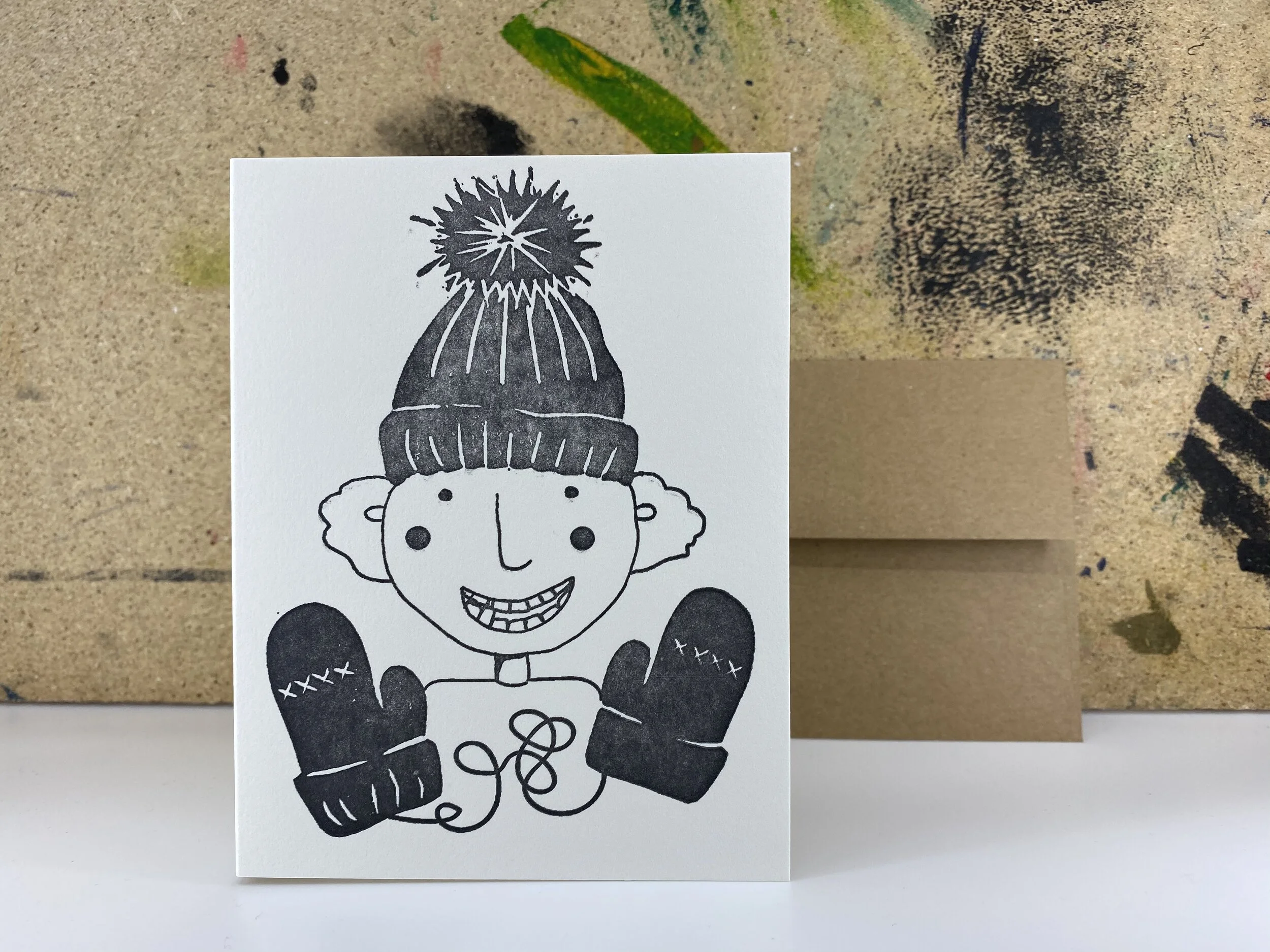 The Christmas woollies - Linoprint / Letterpress
