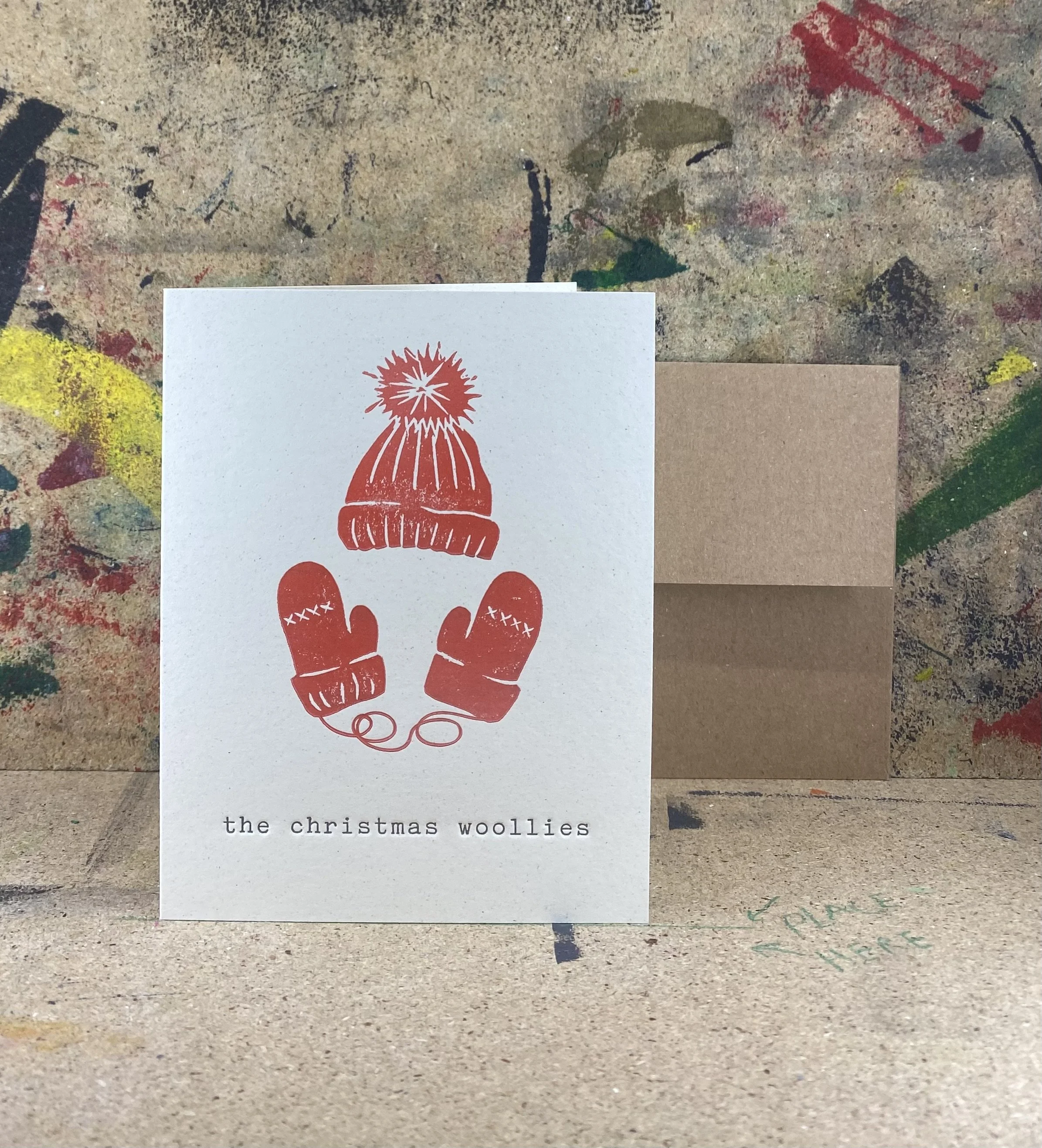 Christmas woollies - Letterpress/Linoprint
