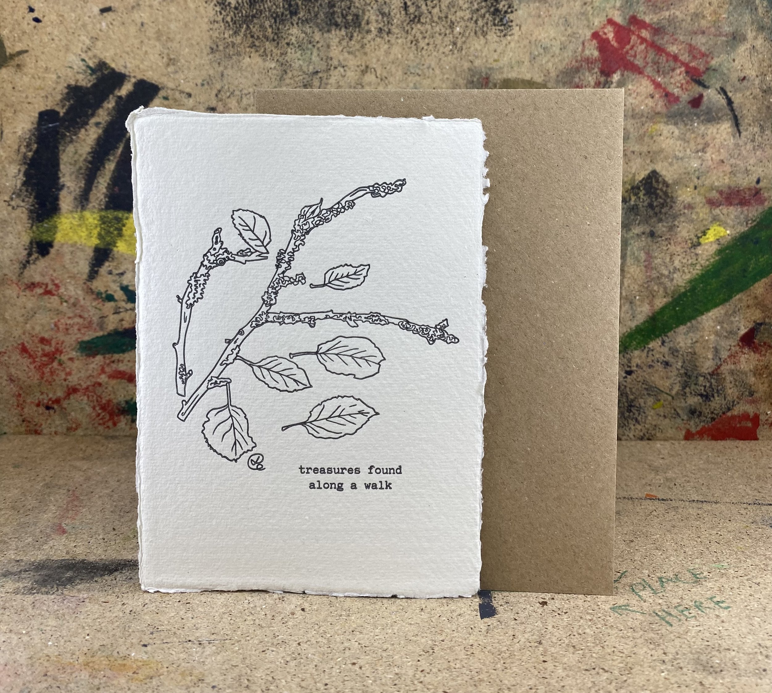 Treasures found along a walk / Letterpress