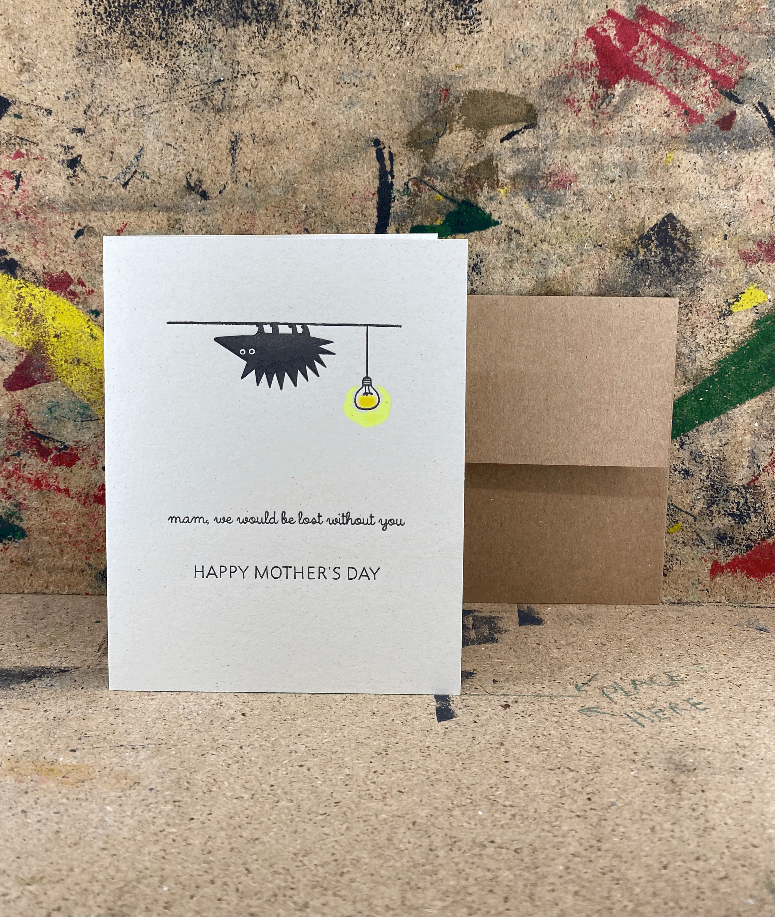 Lost without mam - Letterpress