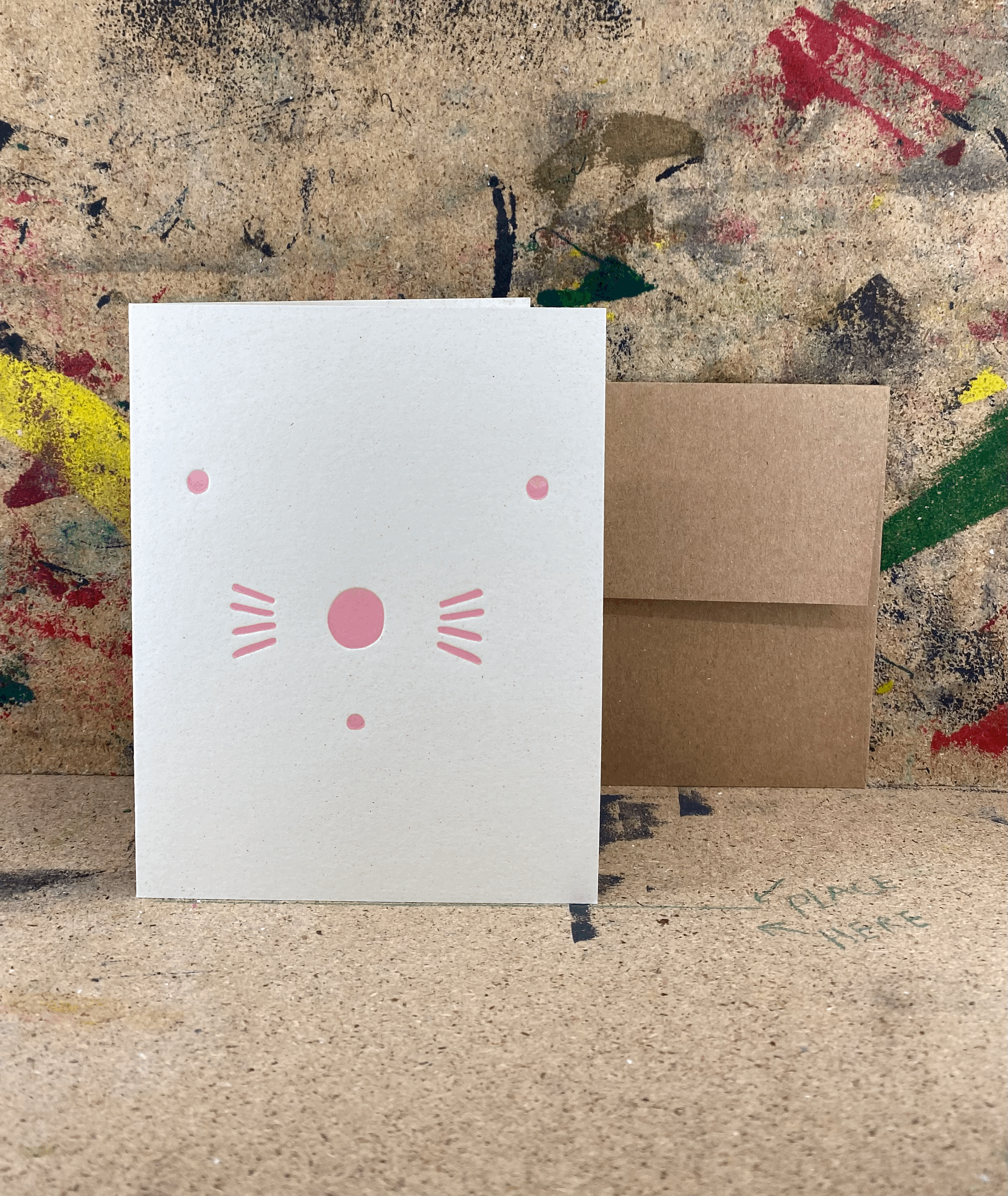 Hello in Soft Pink - Letterpress