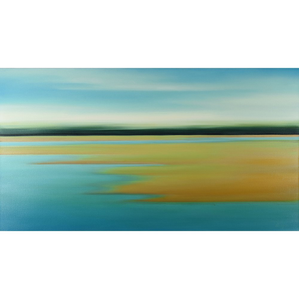 ▷ Aqua beach - Modern abstract beach, Painting, Acrylic on canvas by  Suzanne Vaughan, 2022, Painting