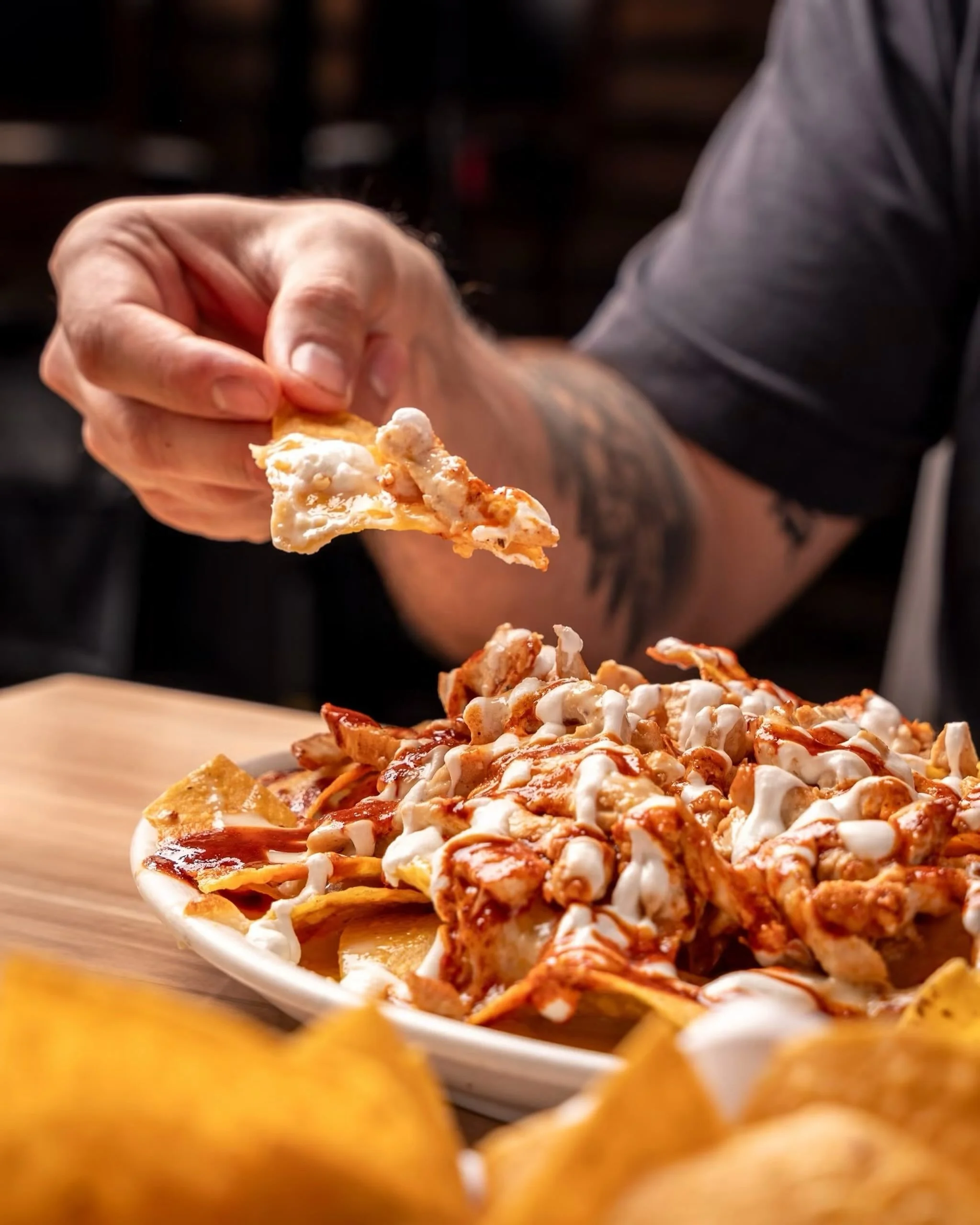 Looking for the perfect appetizer? 

Our loaded nachos are piled high with fresh ingredients, melted cheese, and your choice of steak, chicken, shrimp, or fajitas. 
They&rsquo;re made for sharing&mdash;but we won&rsquo;t blame you if you keep them al