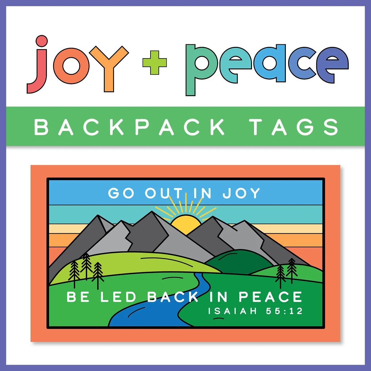 Joy + Peace Backpack Tags