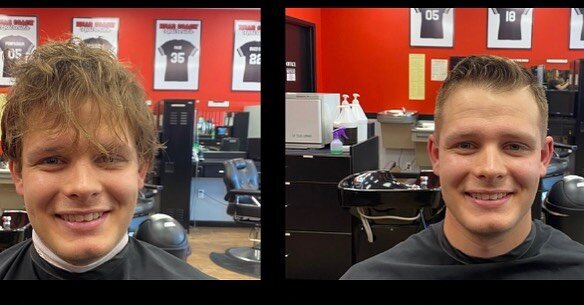Another #tranformationtuesday #headcoachhaircuts #menscuts #ladybarber #barbershop #beforeandafter  #yeahthatgreenvillesc