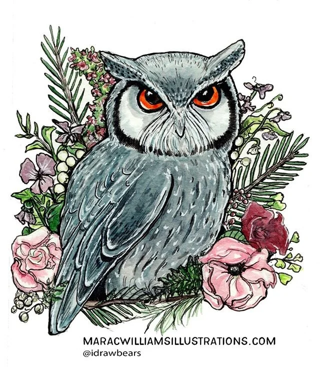 Our #mabinogitree is up! and all the ornaments are colored and printed! Here is one of the Blodeuwedd images - I do love a fancy owl maiden made out of flowers, #mabinogion #mabinogi #welshfairytales #celticmythology #kidlitart #owl #strigiformes #ow