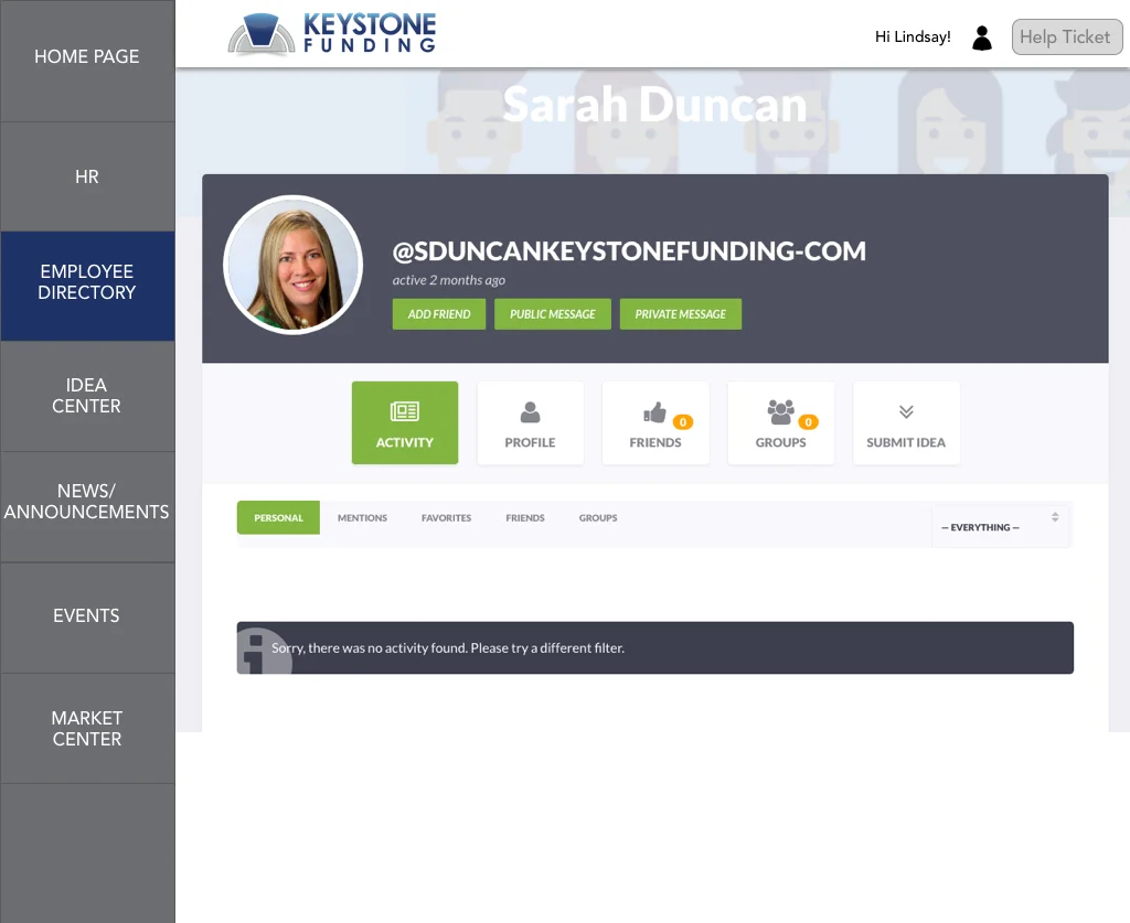 Employee Profile Page