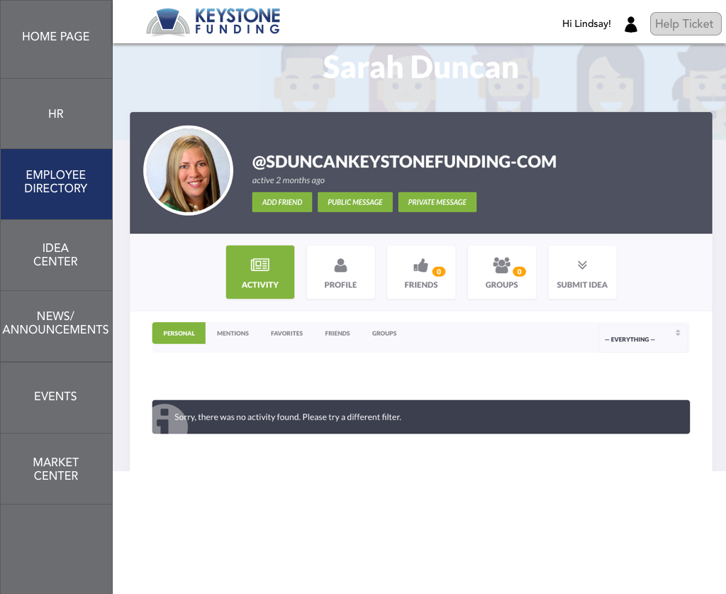 Employee Profile Page